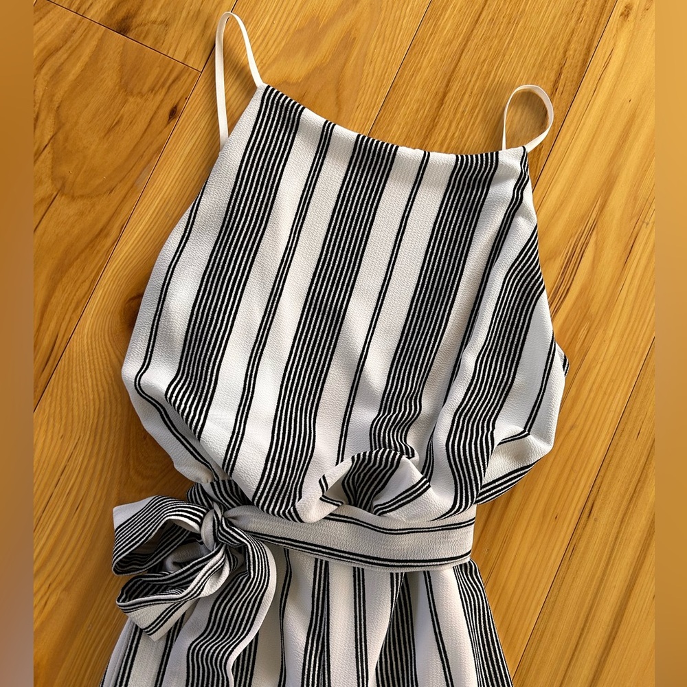 Sage S Pinstripe Backless Jumpsuit